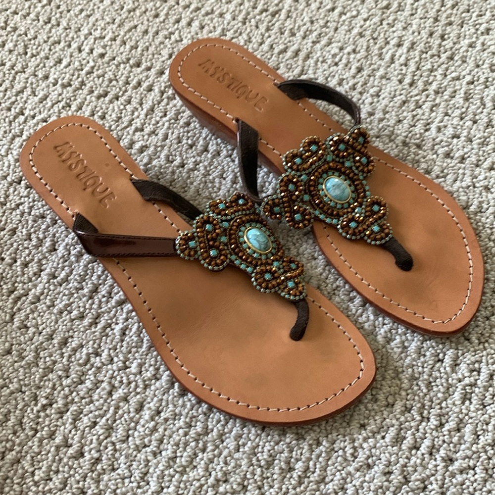 Mystique jeweled wedge sandals